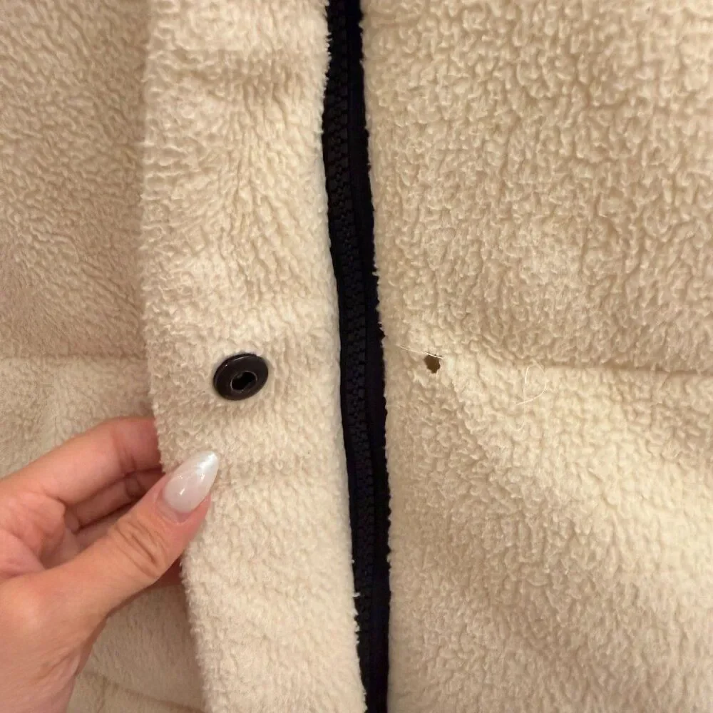 Cotton On Women's Cream Sherpa Puffer Jacket